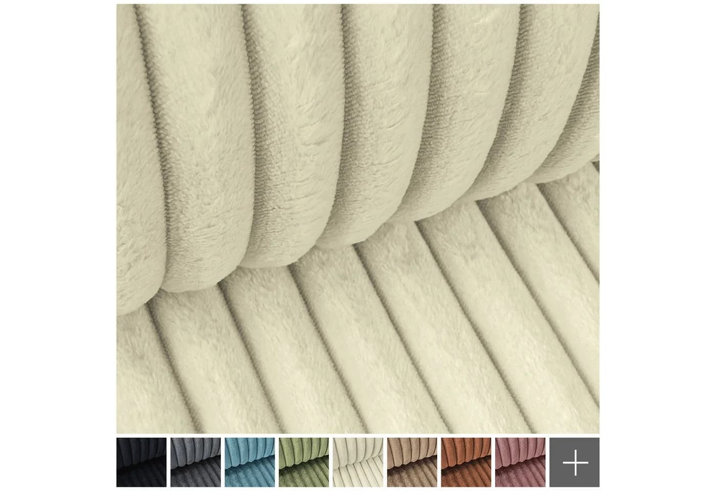 novely® Stoff TILLEN Breitcord-Optik Polsterstoff Creme - Bild 3
