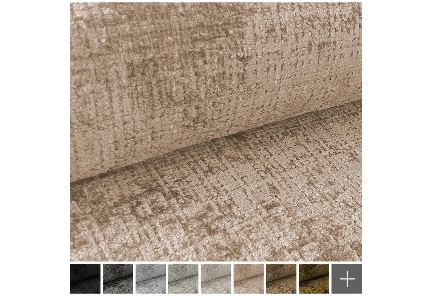 novely® CRETA Chenille-Stoff Polsterstoff Beige 140cm - Bild 4
