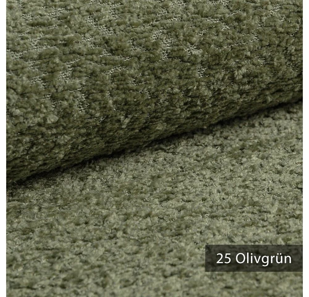 novely® CORIO Bouclé Möbelstoff Olivgrün 3D-Struktur Polyester