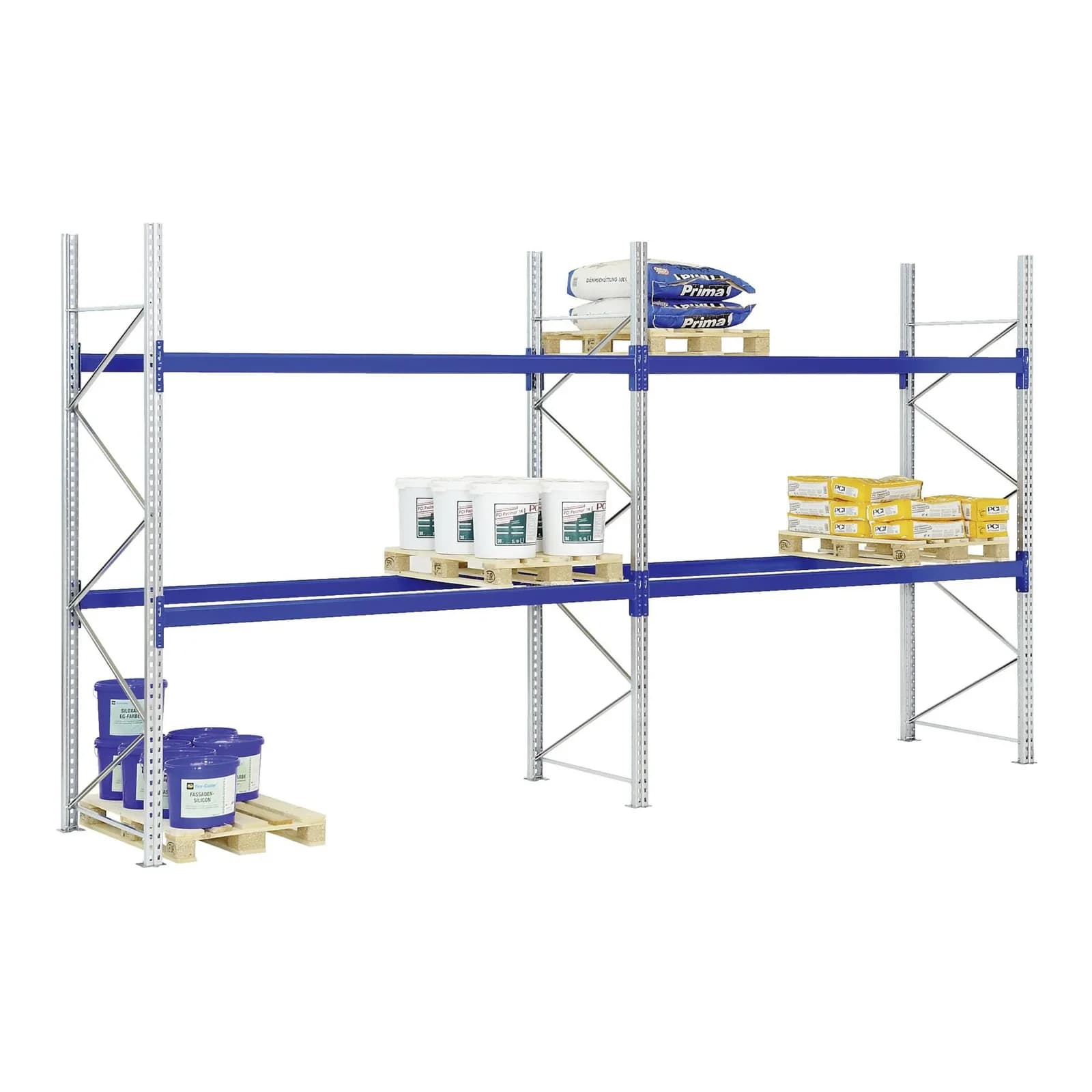 Bito Paletten-Komplettregal-Set P3 5 Ebenen 600 kg Enzianblau