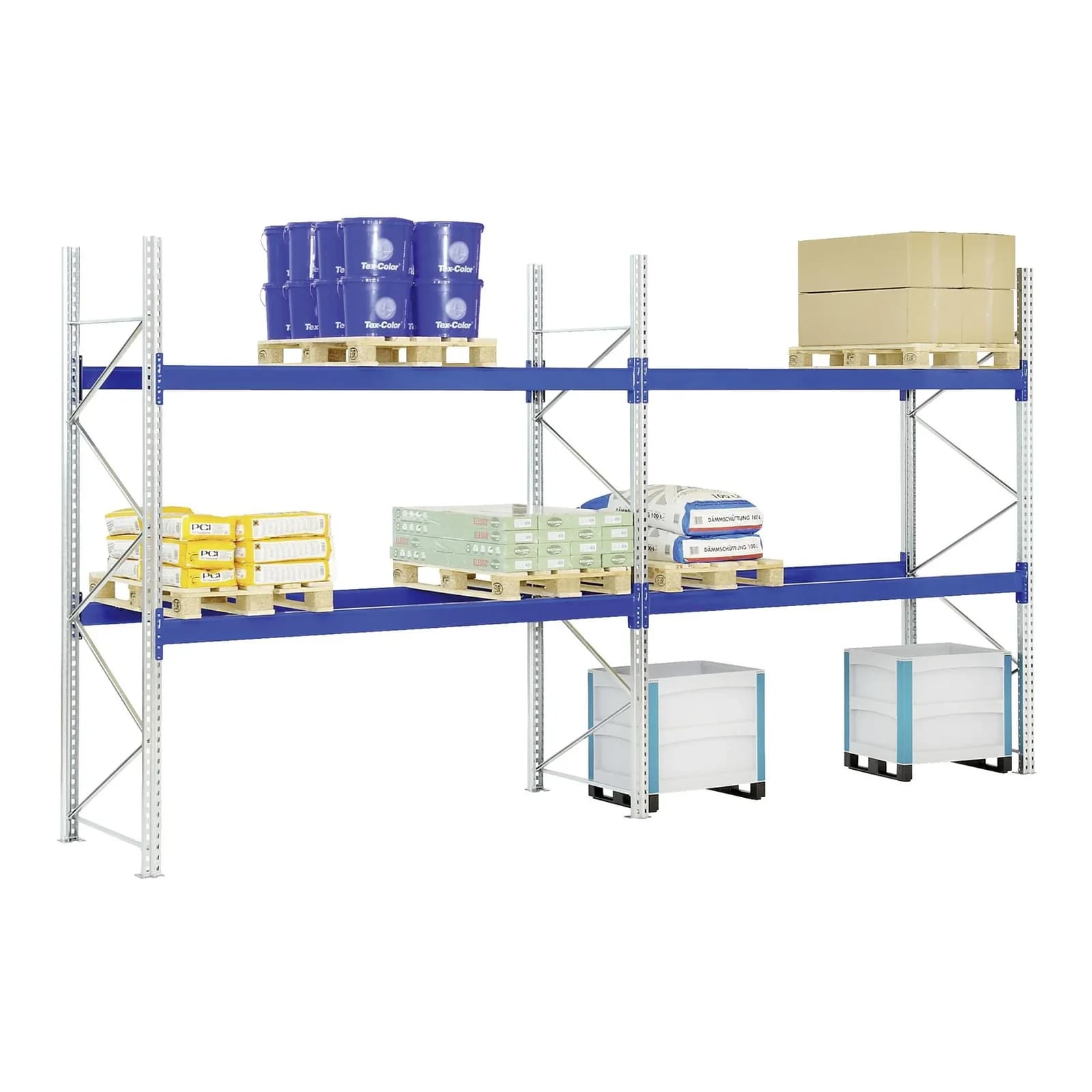 Bito Paletten-Komplettregal-Set P4 mit 5 Ebenen Enzianblau
