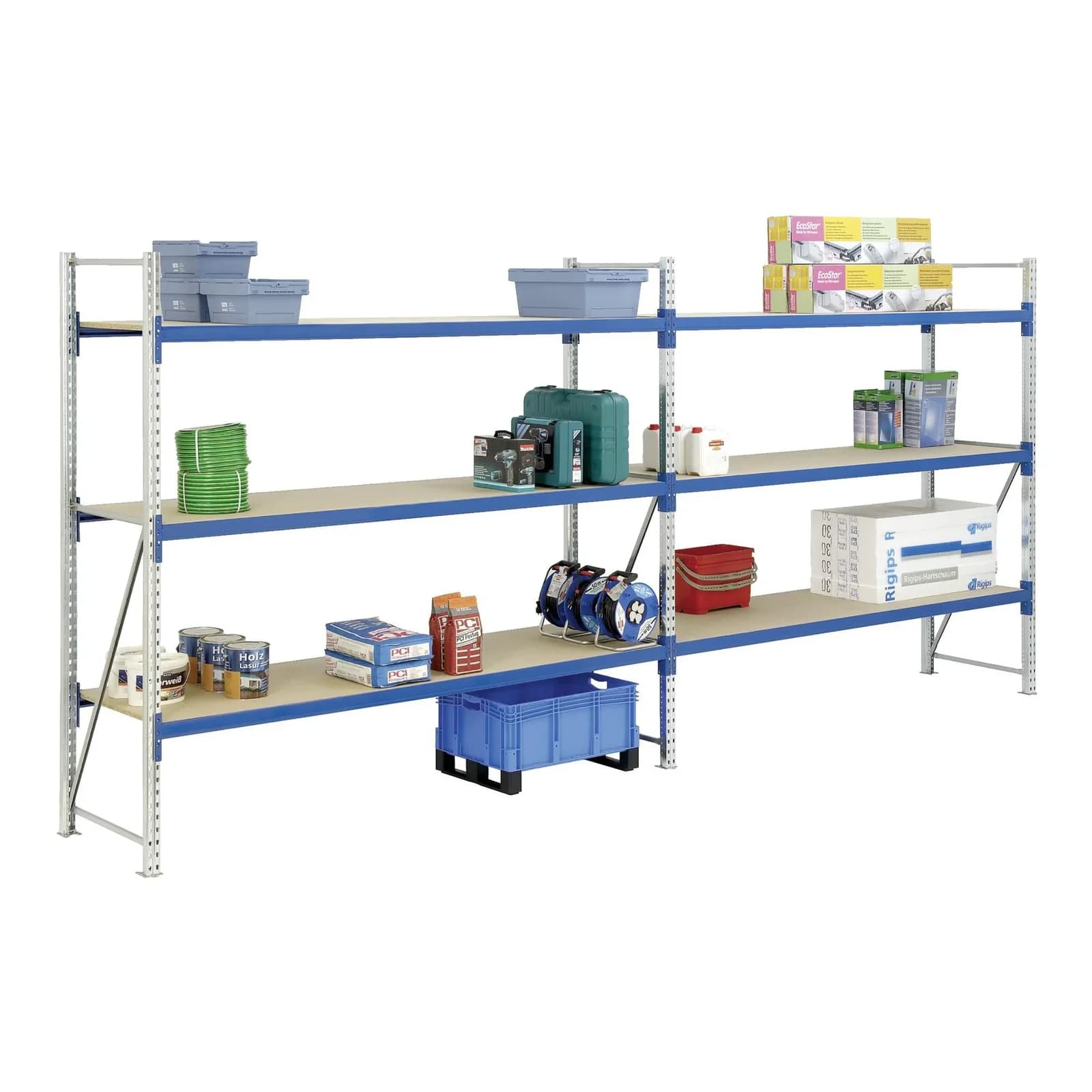 Bito Weitspannregal Set 4 Ebenen Enzianblau