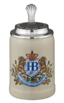 Hofbräuhaus München Bierkrug Steinkrug Löwendekor Grau Bild 2