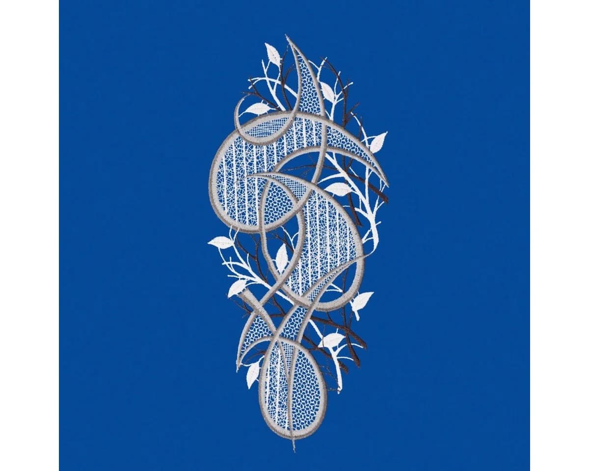 W. Reuter & Sohn - Plauener Spitze® Fensterbild Ornament Bunt