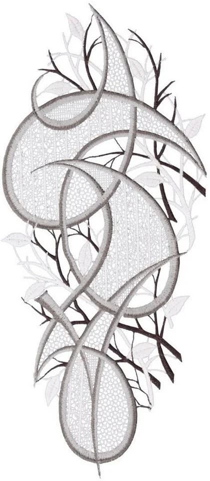 W. Reuter & Sohn - Plauener Spitze® Fensterbild Ornament Bunt - Bild 2