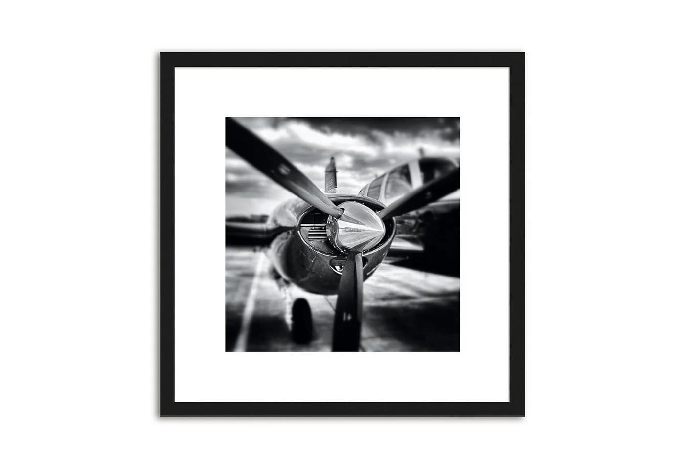 artissimo 4er Bilder-Set Schwarz-Weiß Flugzeuge mit Echtholzrahmen - Bild 5
