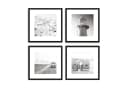 artissimo Bild mit Rahmen Design-Poster-Set Schwarz-Weiß Strand und Meer Bild 2