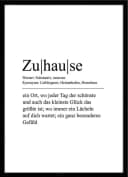 artissimo Gerahmtes Poster Typografie Zuhause 50x70 cm Schwarz-Weiß Bild 2