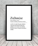 artissimo Gerahmtes Poster Typografie Zuhause 50x70 cm Schwarz-Weiß Bild 3