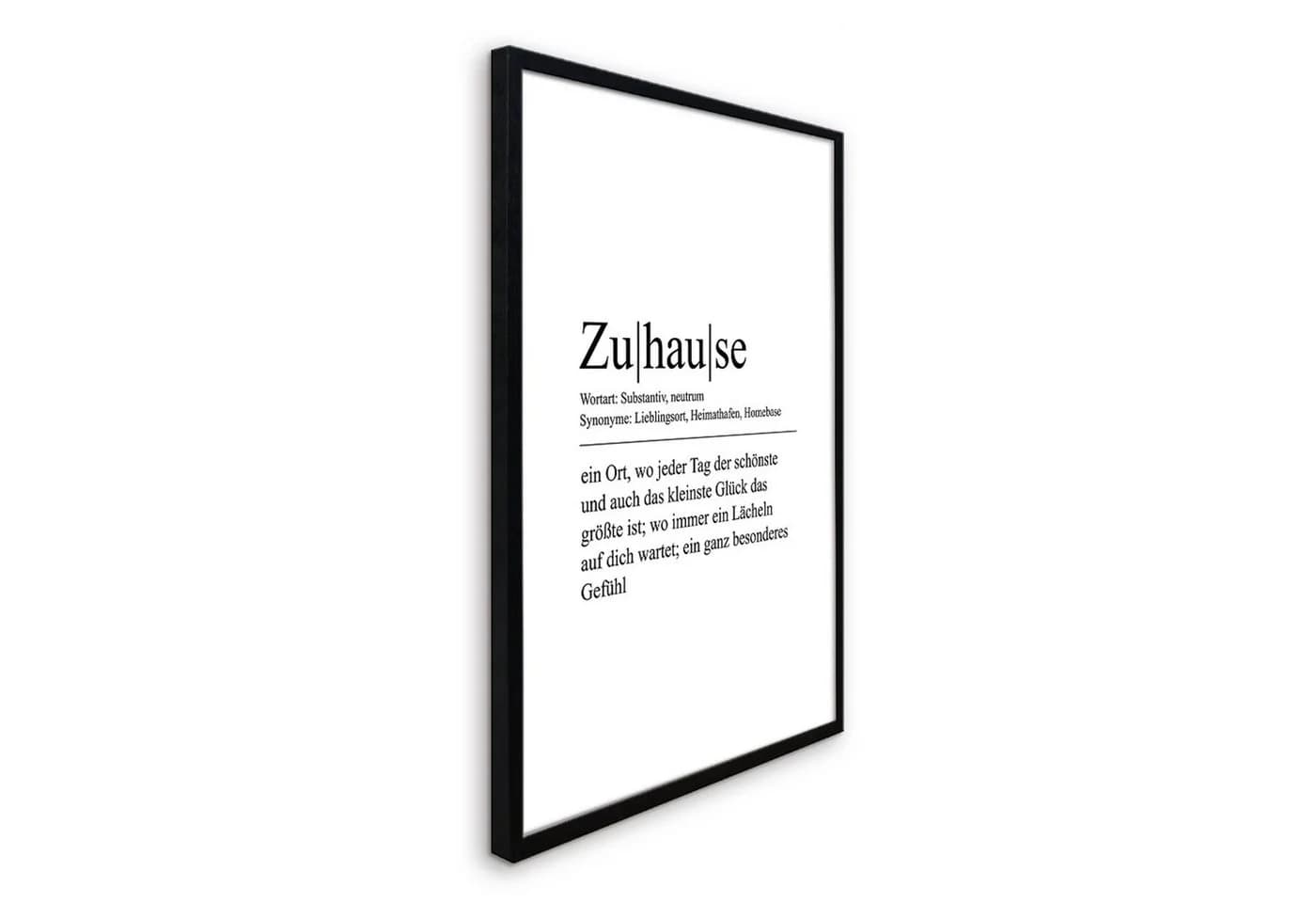 artissimo Gerahmtes Poster Typografie Zuhause 50x70 cm Schwarz-Weiß - Bild 4