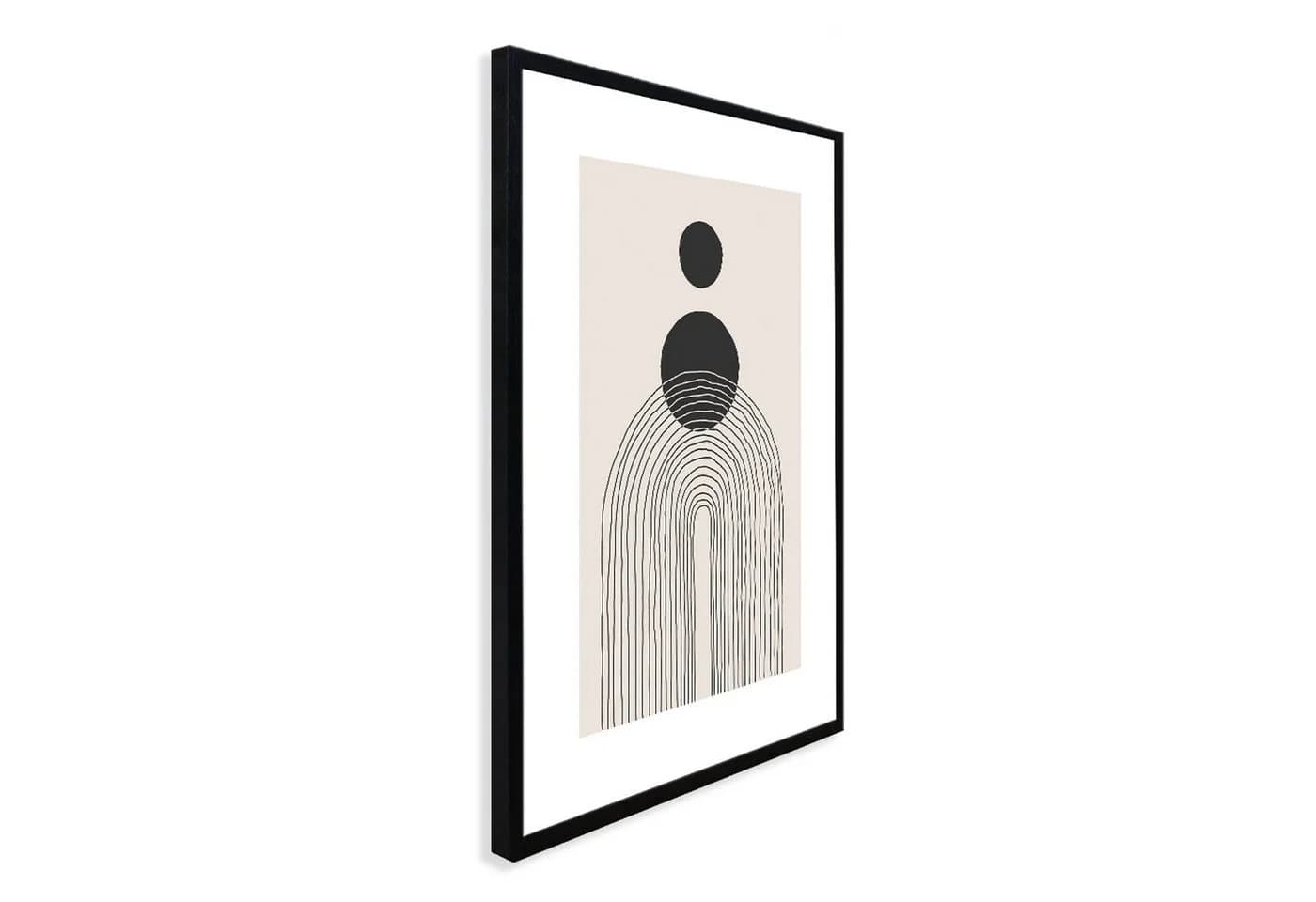 artissimo Bild mit Rahmen 51x71cm Schwarz-Weiß Skandinavische Muster