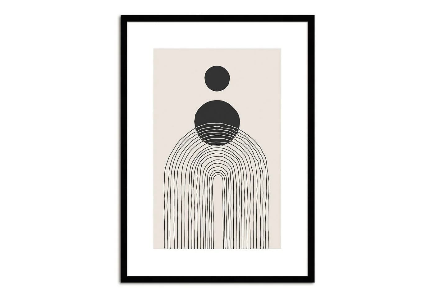 artissimo Bild mit Rahmen 51x71cm Schwarz-Weiß Skandinavische Muster - Bild 2