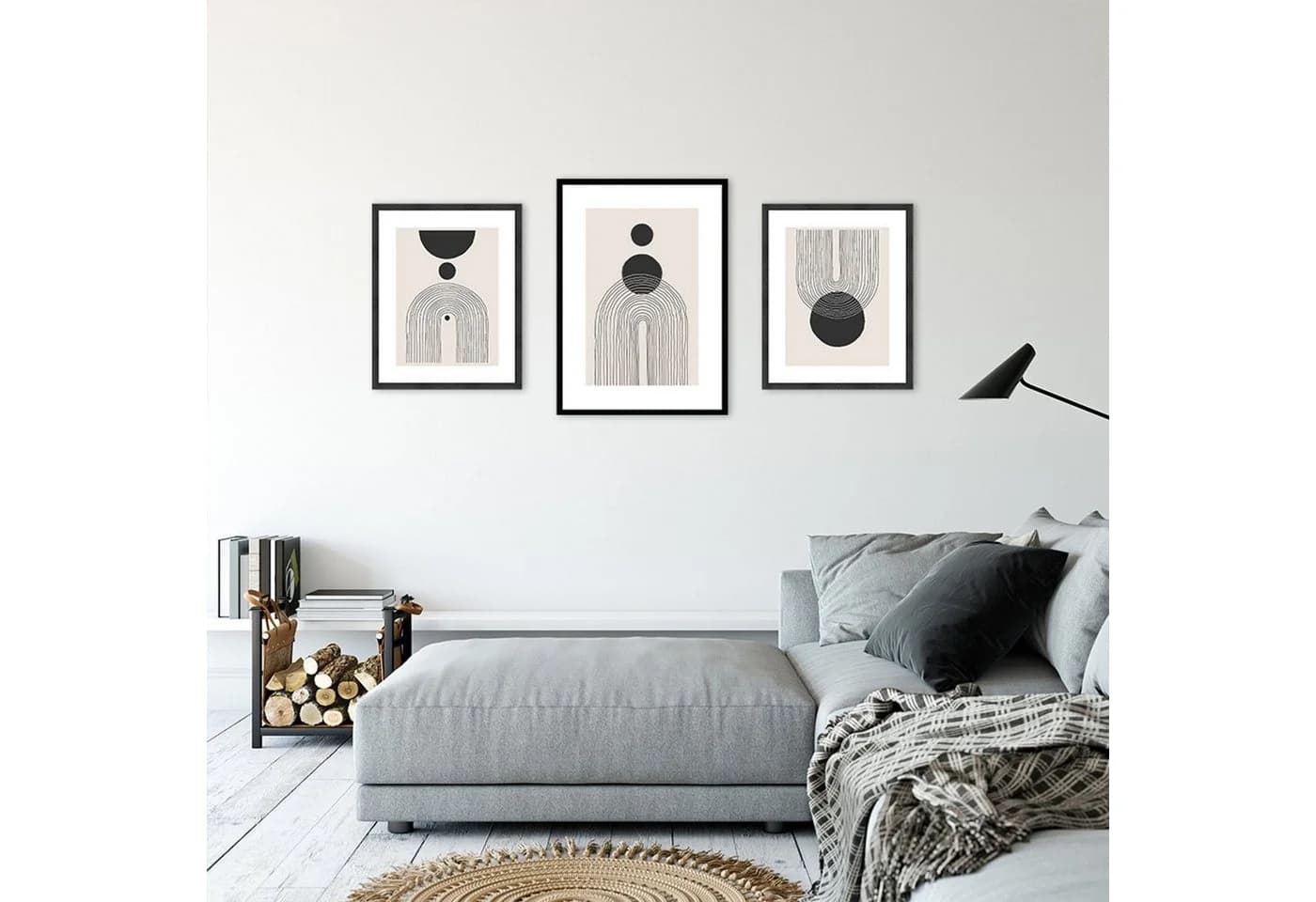 artissimo Bild mit Rahmen 51x71cm Schwarz-Weiß Skandinavische Muster - Bild 3