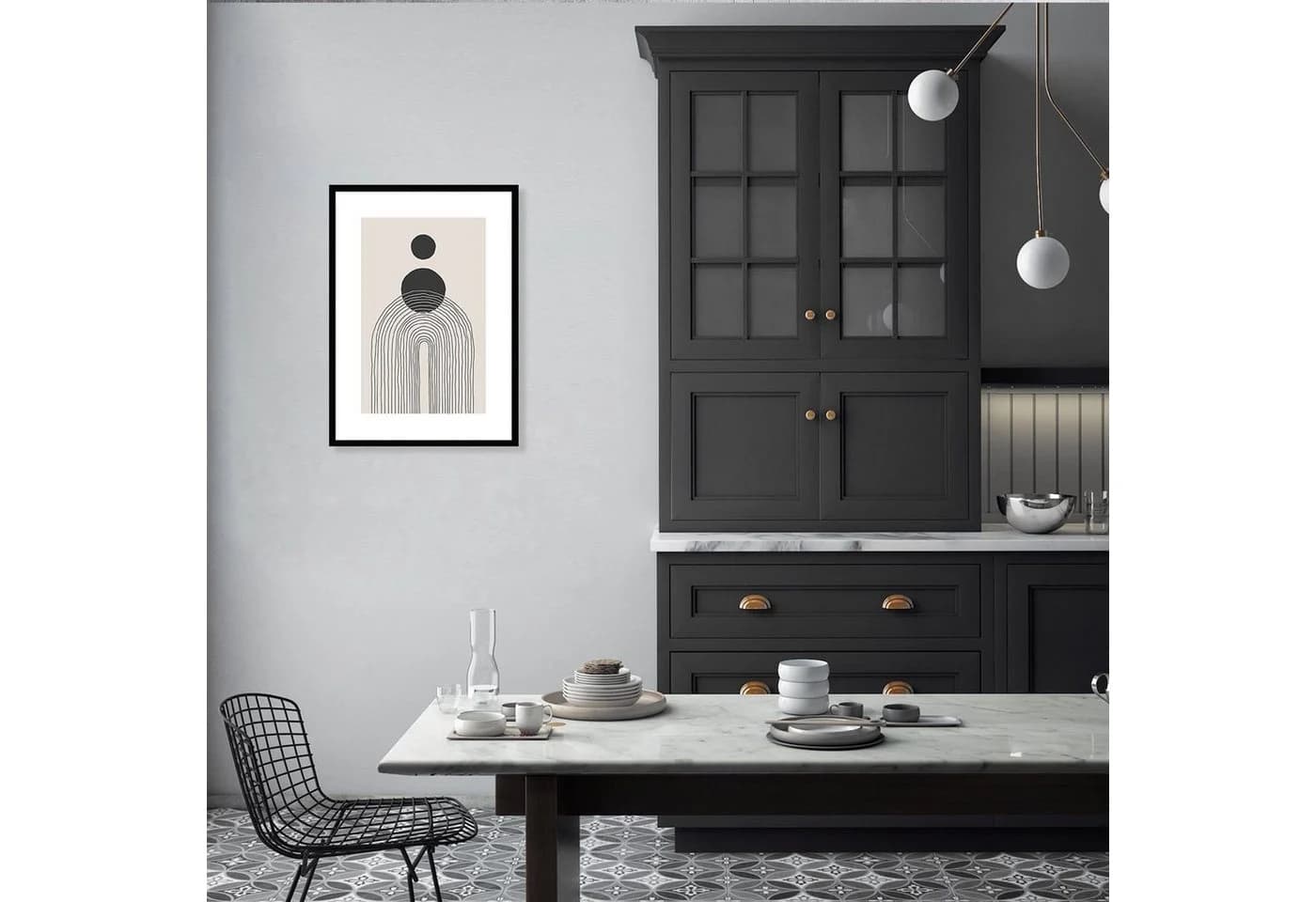 artissimo Bild mit Rahmen 51x71cm Schwarz-Weiß Skandinavische Muster - Bild 4