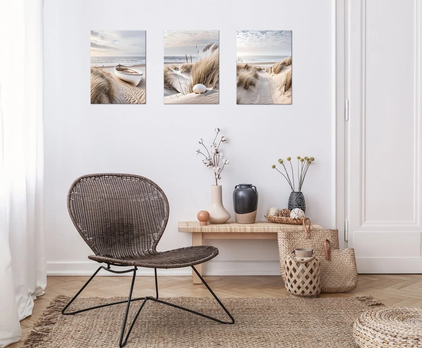 artissimo 3er-Bilderset Wandbilder Strand und Meer Nordsee Dünen