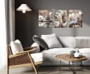 artissimo 3er-Bilderset Wandbilder Beige Weiß Zen Buddha Bild 1