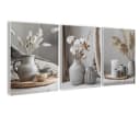 artissimo 3er-Bilderset Wandbilder Beige Weiß Moderne Natur Bild 2