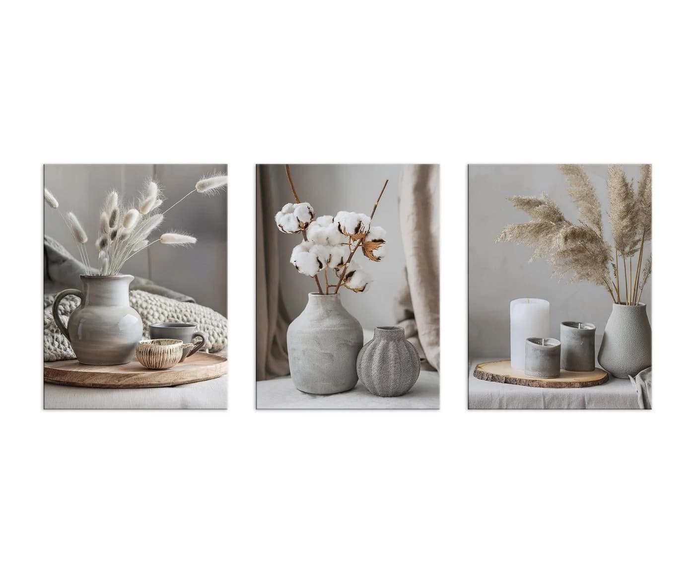 artissimo 3er-Bilderset Wandbilder Beige Weiß Moderne Natur - Bild 5