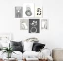 artissimo 6er-Bilderset Abstrakt Beige Schwarz Grau Weiß Forex Bild 1