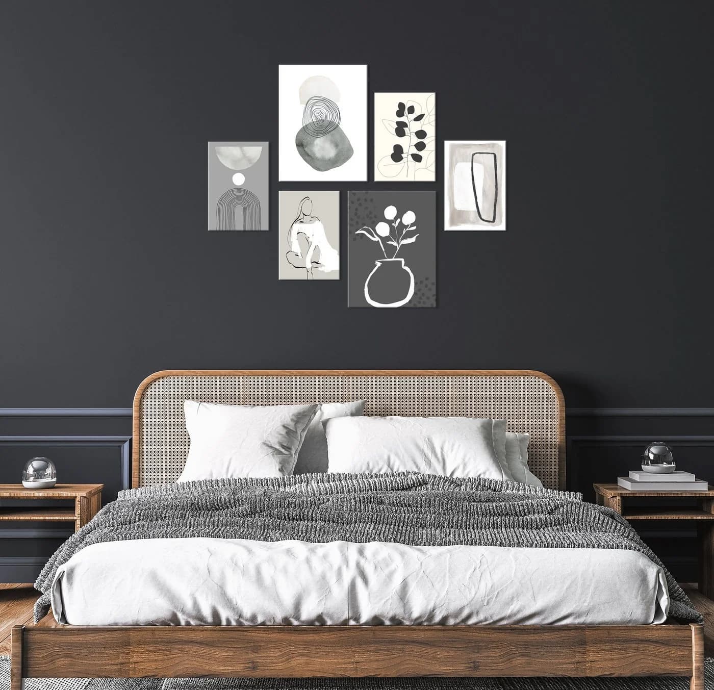 artissimo 6er-Bilderset Abstrakt Beige Schwarz Grau Weiß Forex - Bild 3