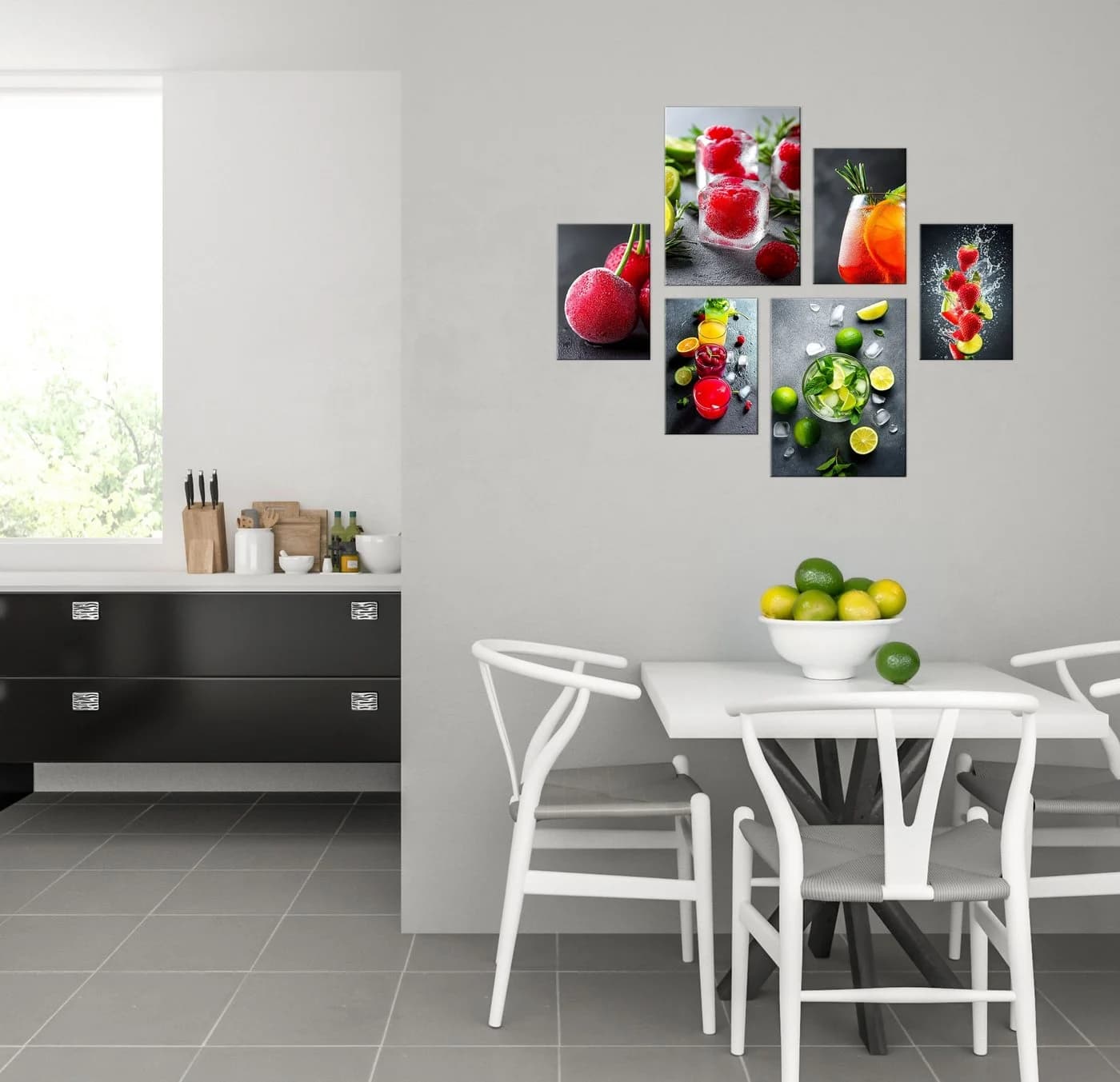 artissimo 6er-Bilder-Set Cocktails Wanddekos Schwarz/Grün Modern - Bild 3