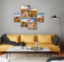 artissimo 6er-Bilderset Wandbilder Strand Sonnenuntergang Forex Bild 1