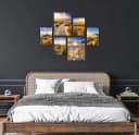 artissimo 6er-Bilderset Wandbilder Strand Sonnenuntergang Forex Bild 3