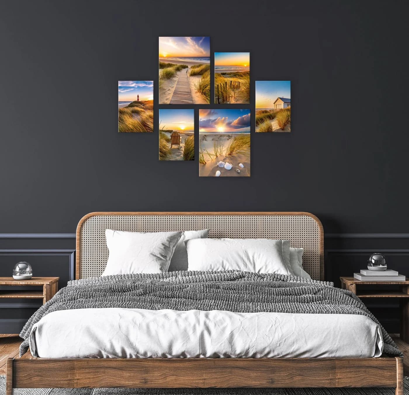 artissimo 6er-Bilderset Wandbilder Strand Sonnenuntergang Forex - Bild 3