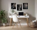 artissimo 3er-Bilderset Löwenportraits Schwarz Braun Grau Forex Bild 1
