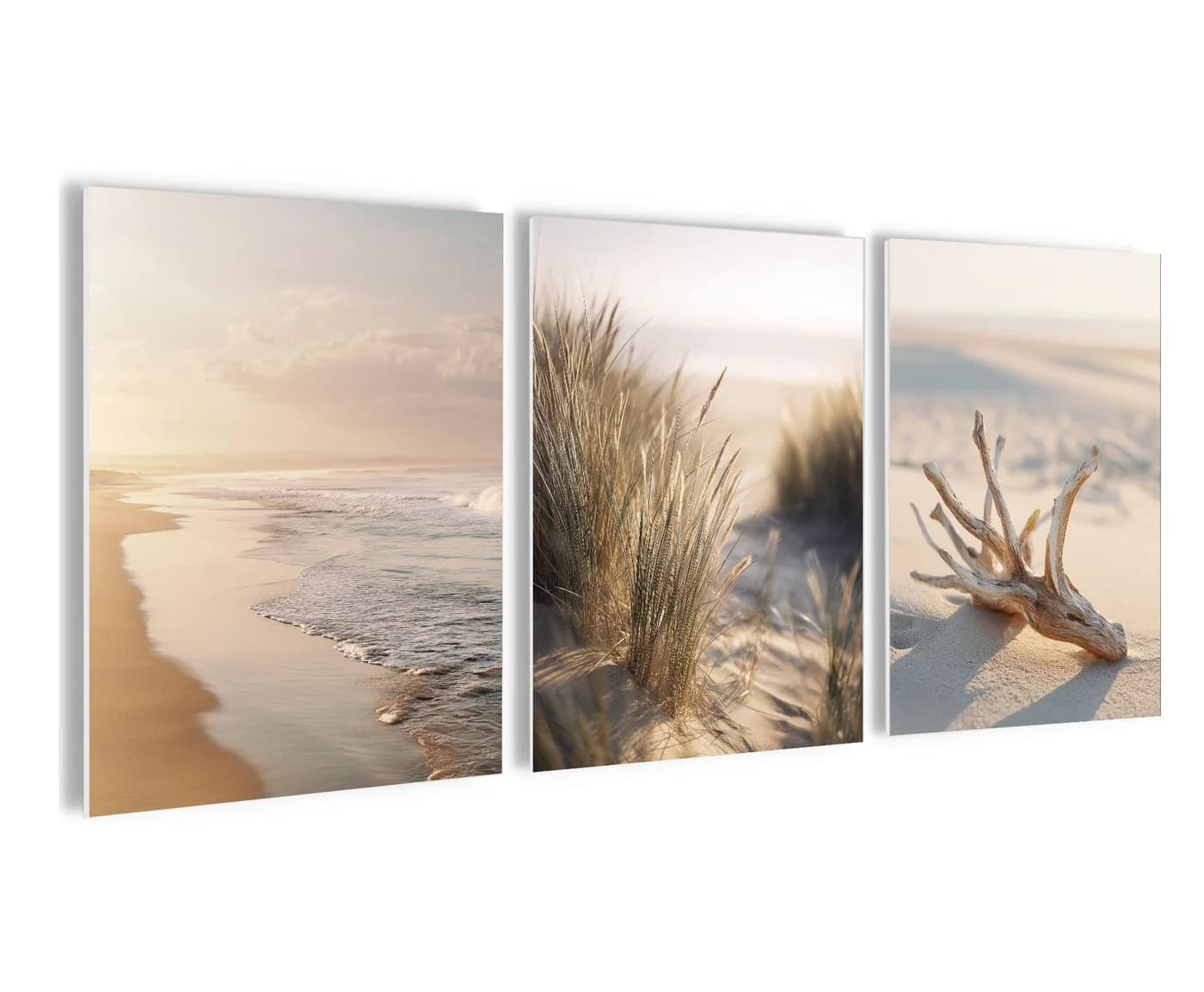 artissimo 3er-Bilderset Stranddeko Beige Maritime Wandbilder - Bild 2