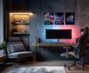 artissimo Gaming Wandbilder-Set 3er Neon Setup Blau Lila Schwarz Bild 3