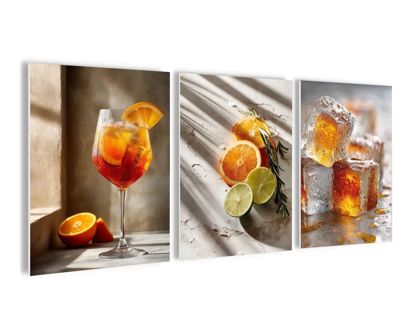 artissimo 3er-Bilder-Set Cocktail-Motive Orange Beige Forex - Bild 2