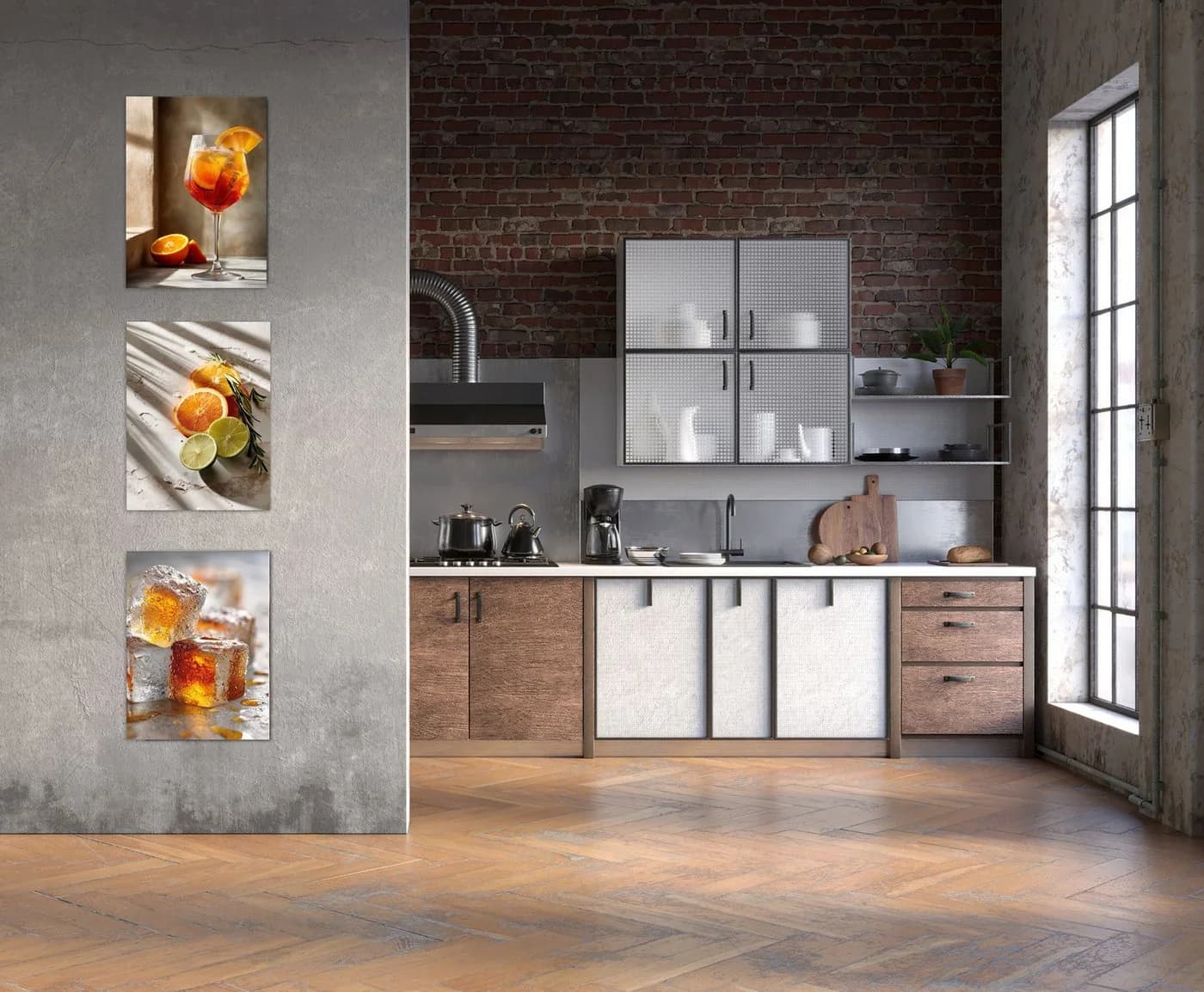 artissimo 3er-Bilder-Set Cocktail-Motive Orange Beige Forex - Bild 3