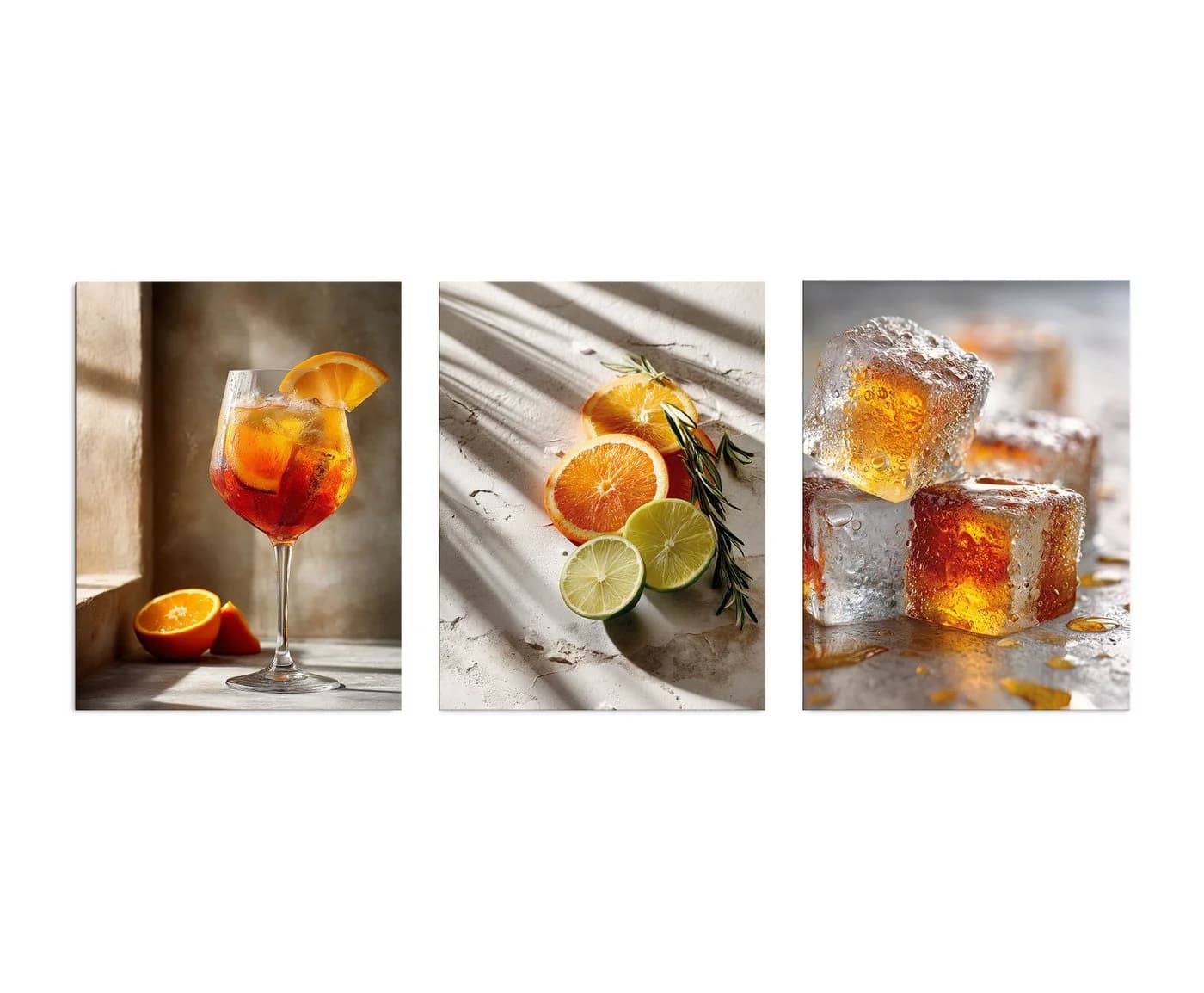 artissimo 3er-Bilder-Set Cocktail-Motive Orange Beige Forex - Bild 5