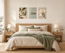 artissimo 3er-Bilderset Wanddeko Japandi Blumen Magnolie Beige Grün Bild 3