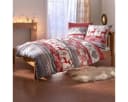 TRAUMSCHLAF Bettwäsche Hirsch Flanell 2-teilig Rot/Weiß Strickoptik Bild 2