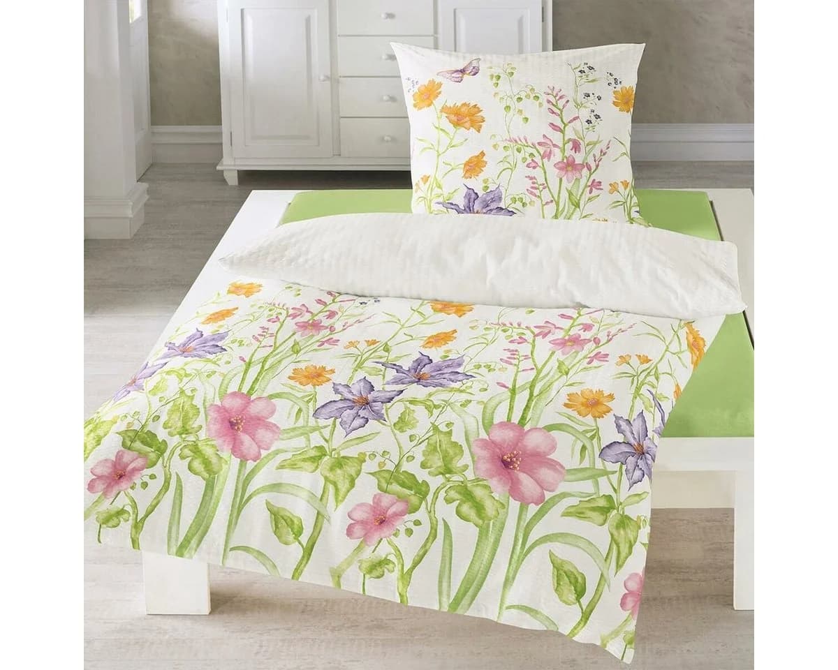 TRAUMSCHLAF Bettwäsche Blumenwiese Seersucker 2-teilig Bügelfrei - Bild 2