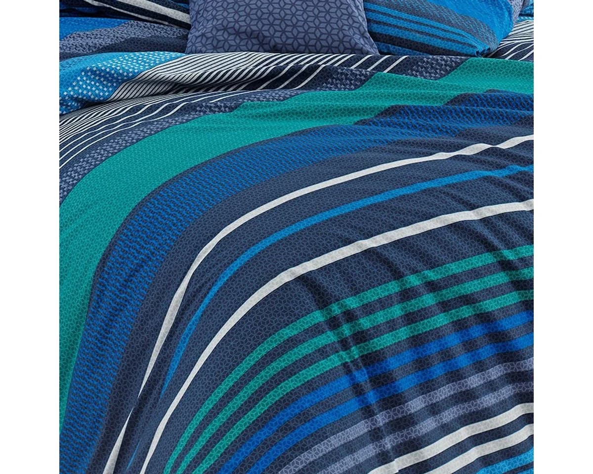 TRAUMSCHLAF Bettwäsche Marley Renforcé 2-teilig Blau Baumwolle - Bild 4