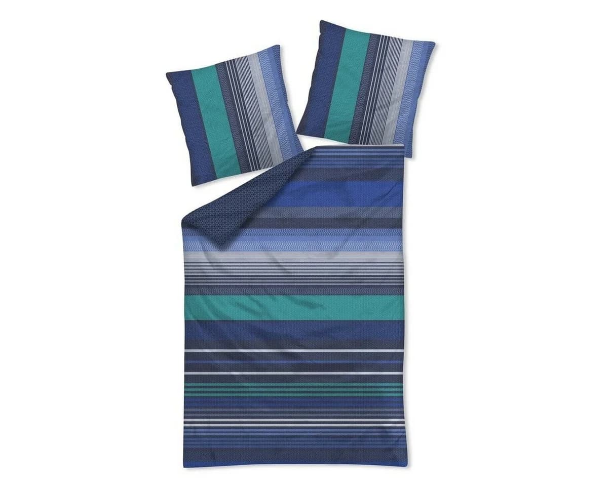 TRAUMSCHLAF Bettwäsche Marley Renforcé 2-teilig Blau Baumwolle - Bild 5
