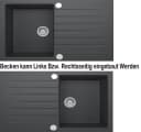 Homeline Granitspüle 76x44 cm Eckig Schwarz/Grau/Beige Bild 1
