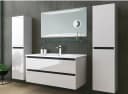 Homeline Badmöbel-Set 6-teilig Schwarz Hochglanz mit Keramik Becken Bild 2