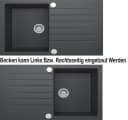 Homeline Granitspüle LADY Schwarz Komplettset mit Armatur Bild 3