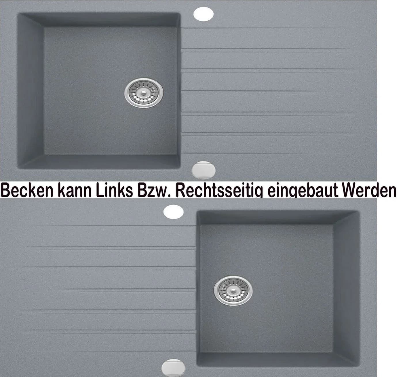 Homeline Granitspüle LADY Grau/Schwarz Komplettset mit Armatur - Bild 3