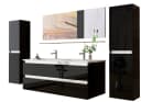Homeline Badmöbel-Set Doppelwaschtisch Hochglanz Schwarz 120 cm Bild 2