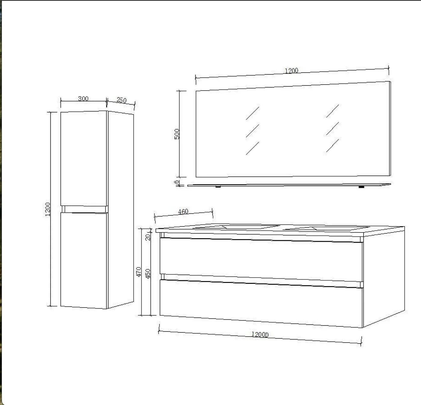Homeline Badmöbel-Set Doppelwaschtisch Hochglanz Schwarz 120 cm - Bild 3