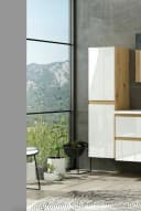 Homeline Hängeschrank Weiß Eiche Hochschrank Bild 1