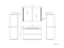 Homeline Badezimmer-Set 6-tlg. Eiche/Weiß Hochglanz mit Spiegelschrank Bild 5