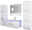 Homeline Badmöbel-Set 6-tlg. 70 cm Weiß Hochglanz LED Touch Bild 2