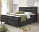 Homeline Boxspringbett 180x200 cm Schwarz mit Matratze und Topper Bild 1