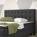 Homeline Boxspringbett 180x200 cm Schwarz mit Matratze und Topper Bild 5
